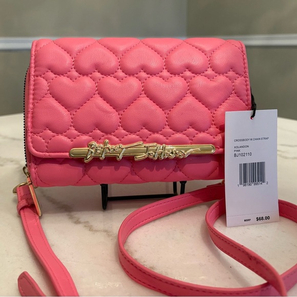 Betsey Johnson Pink Heart Crossbody Bag - Picture 3 of 6